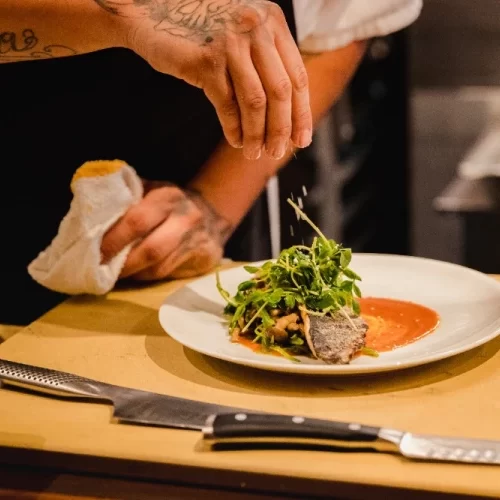 Pastry selection at breakfast service